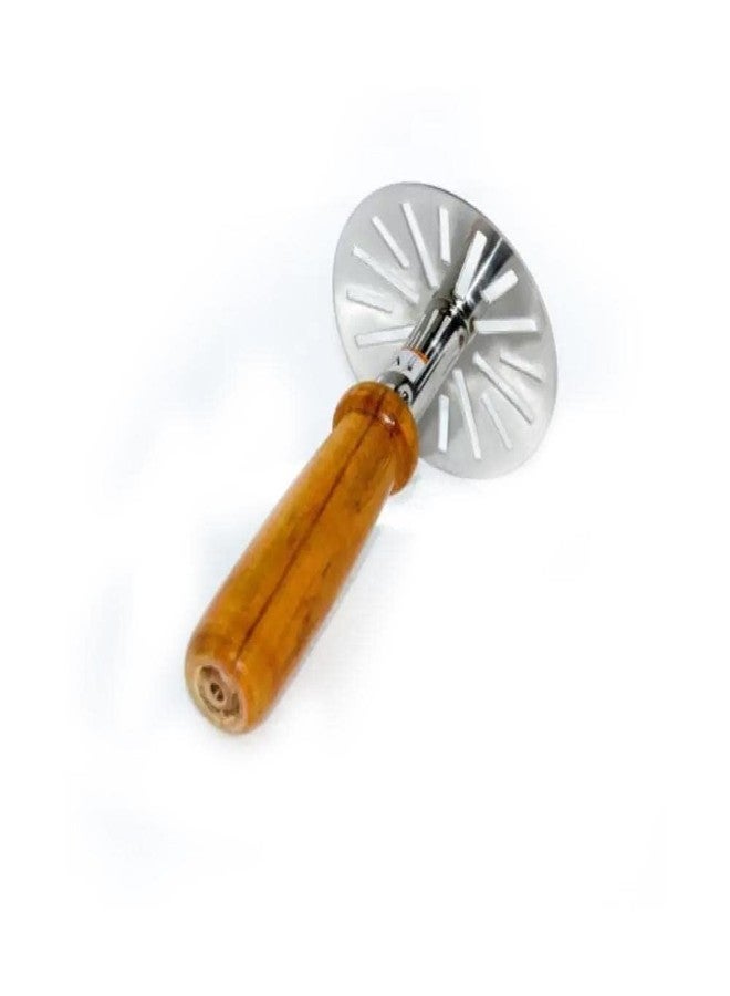 LSARI Stainless Steel Potato Pav Bhaji Masher with Wooden Handle Kitchen,Silver & Wooden Pack of 1 - Image 4